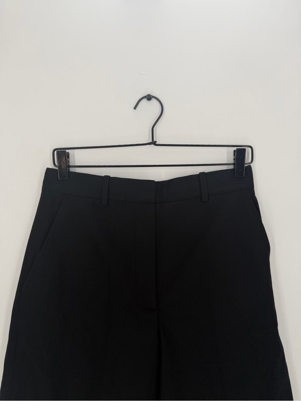 Cos Black Wool Cashmere Blend Pleated Cropped Culottes
